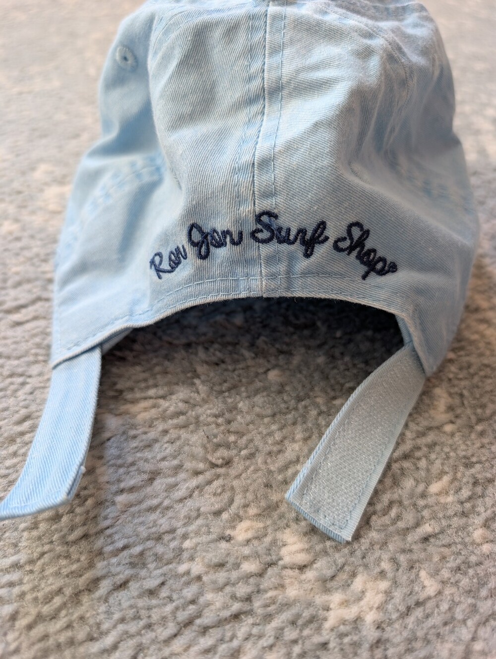 Ron Jon Light Blue Minimalist Palm Tree Logo Beach Cap - Adjustable Velcro - Picture 7 of 7
